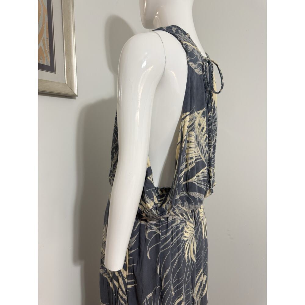 O’Neill Women’s Jumpsuit Wide Leg Boho Tropical Beach Resort Viscose Gray M - Picture 10 of 16